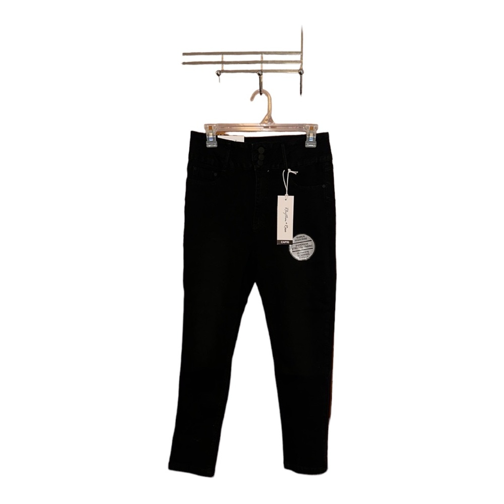 Rhythm + Rose Black Super High Rise Ankle Length Jeans Size 12